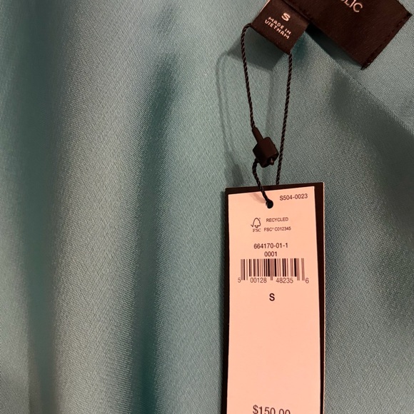 NWT Banana Republic Katia One Shoulder Midi Dress Teal S belt included - Picture 3 of 5